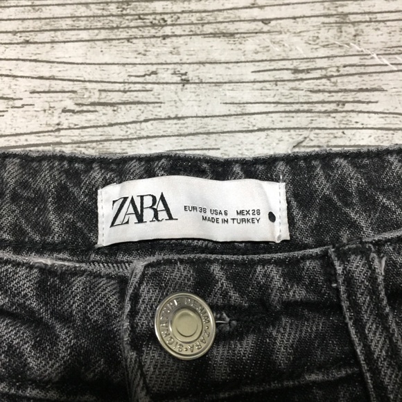 Zara The 90’s Mom Fit Jeans Women’s 6 Gray (Inseam 26) 100% Cotton High Rise - Picture 10 of 10
